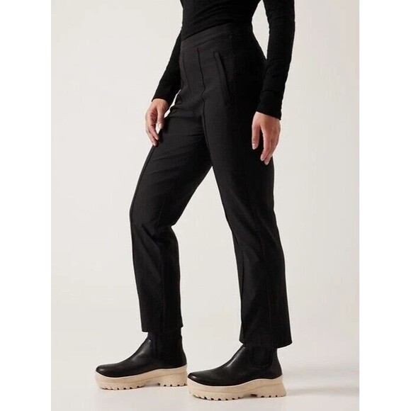 NWT Athleta Headlands Hybrid Pant Size 8 Petite Black Pull On #467186 Travel - Picture 1 of 12